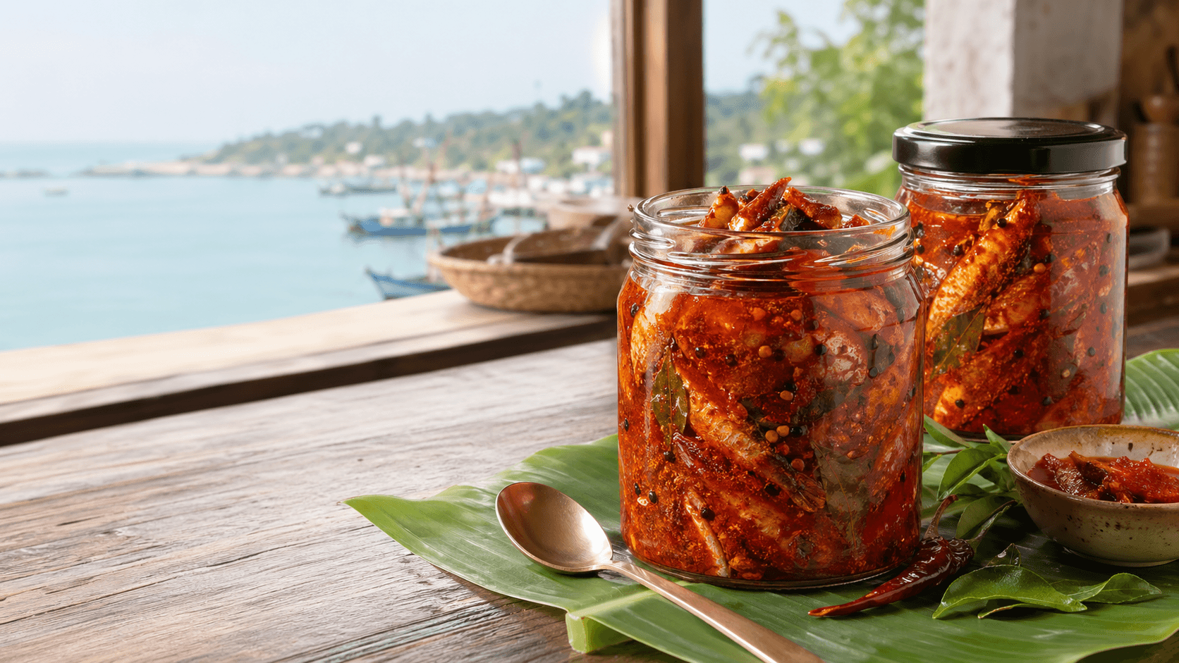 Hooked Harbor fish pickle jar