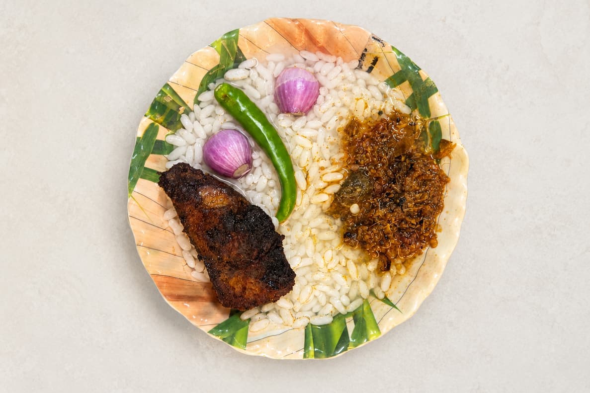Pazham Kanji with Fish Fry